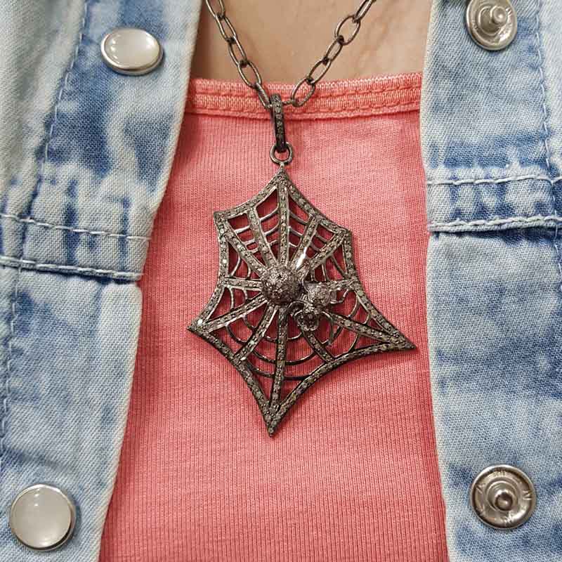 Handmade Designer Spider Web Pendent