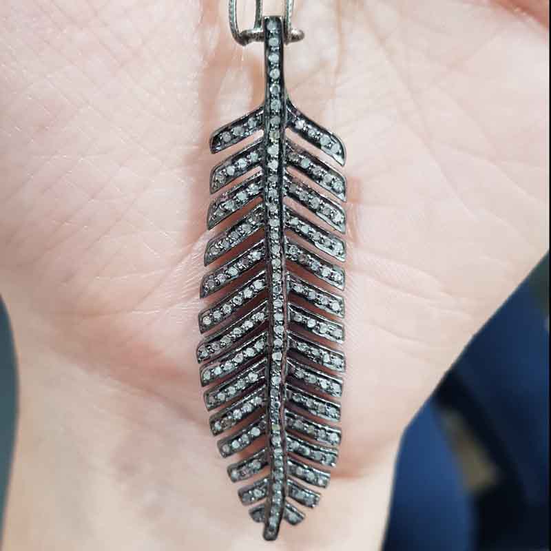 925 Sterling Silver Handmade Designer Leaf Pendent