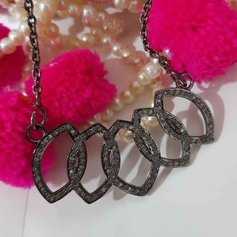 Fancy Designer Necklace Style Pendent With Luster Pave layers