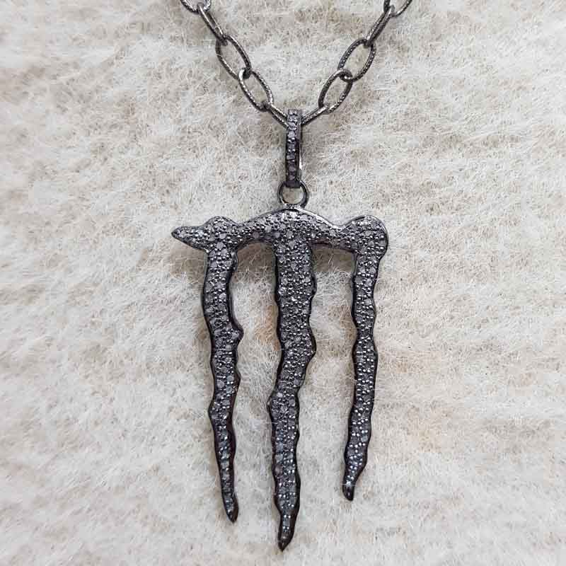 Monster 925 Sterling Silver Fully Pave Diamond Pendent