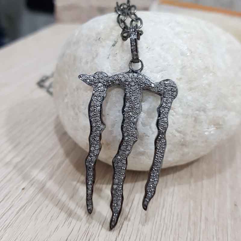 Monster 925 Sterling Silver Fully Pave Diamond Pendent