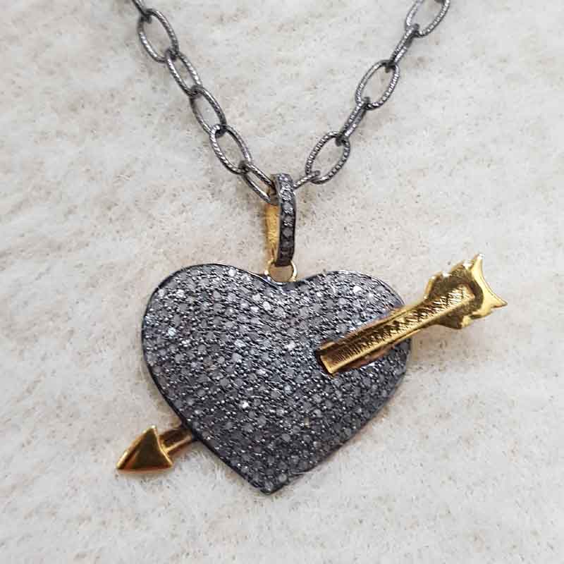 Good Looking Heart And Arrow Designer 925 Sterling Silver Pendent