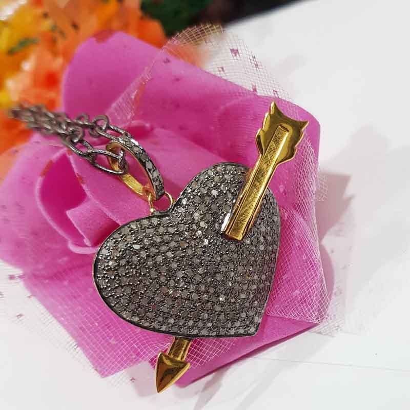 Good Looking Heart And Arrow Designer 925 Sterling Silver Pendent