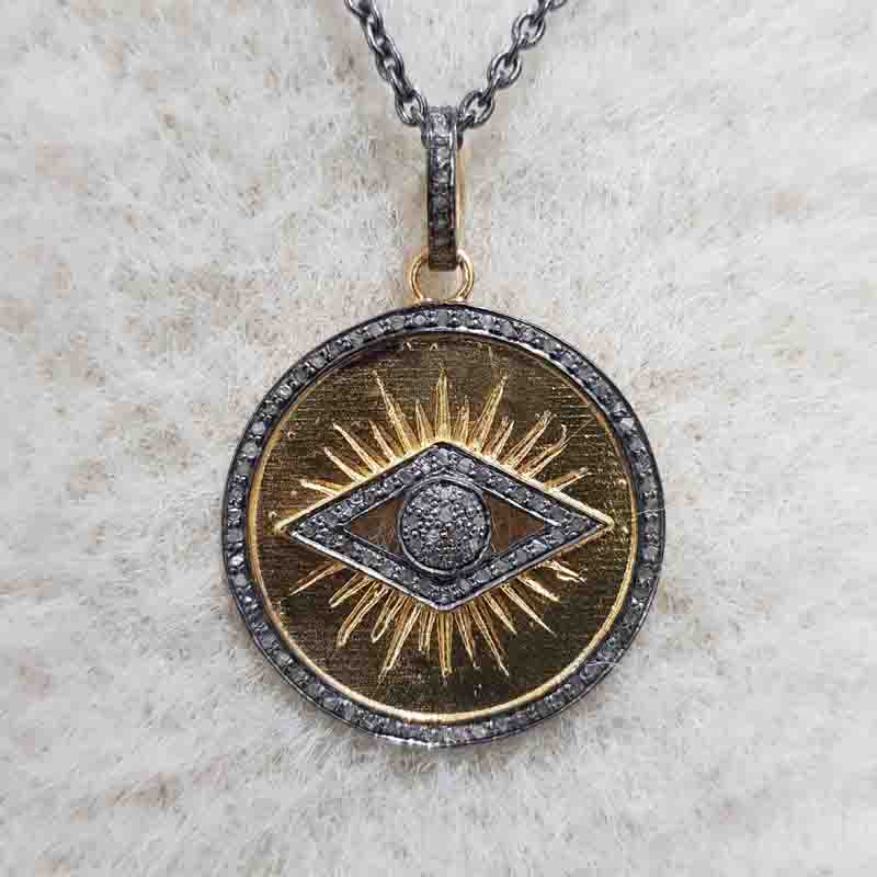 Evil Eye Designer Round Disk Pendent