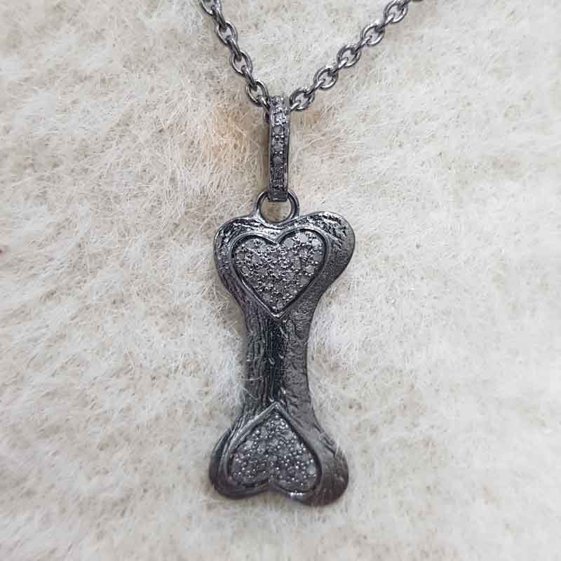 Black Plated Fancy Designer Silver Pendent