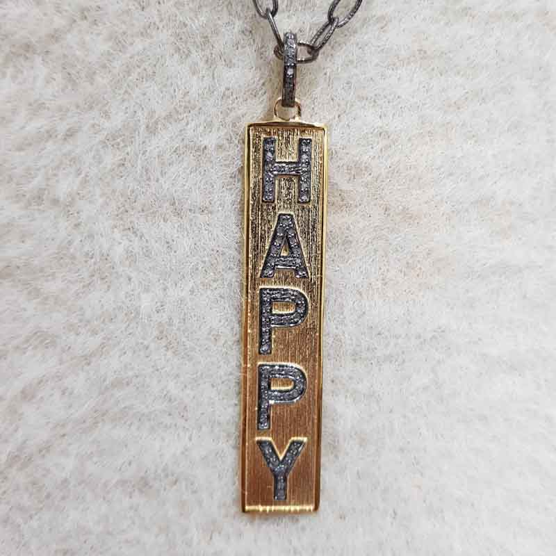 Beautiful Yellow And Black Finish Designer Happy Pendent