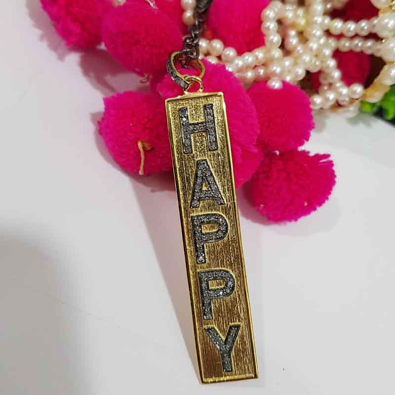 Beautiful Yellow And Black Finish Designer Happy Pendent