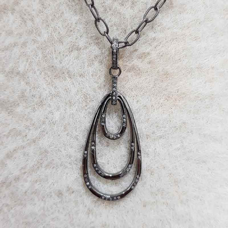 Oval Pendent With Layers Of Pave Diamond