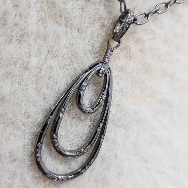 Oval Pendent With Layers Of Pave Diamond