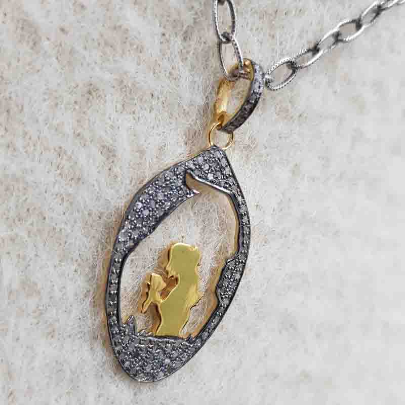 Graceful Pave Diamond Handmade Designer Fancy Pendent