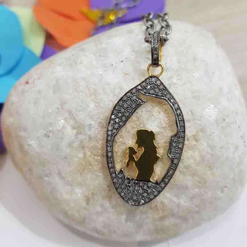 Graceful Pave Diamond Handmade Designer Fancy Pendent