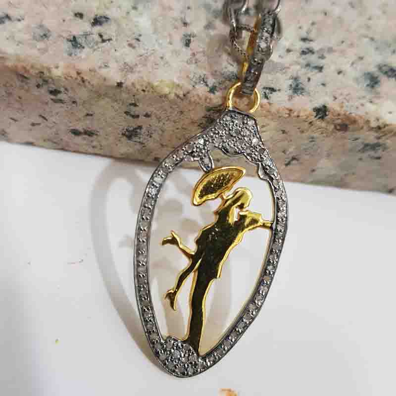 Beautiful Couple Designer Pave Diamond Pendent