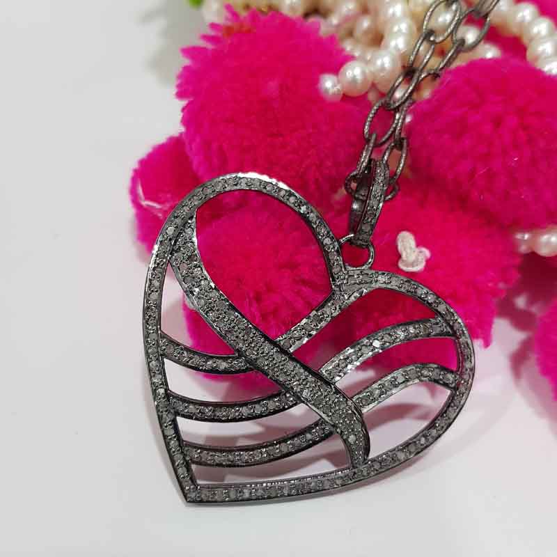 Fancy Designer 925 Sterling Silver Heart Pendent