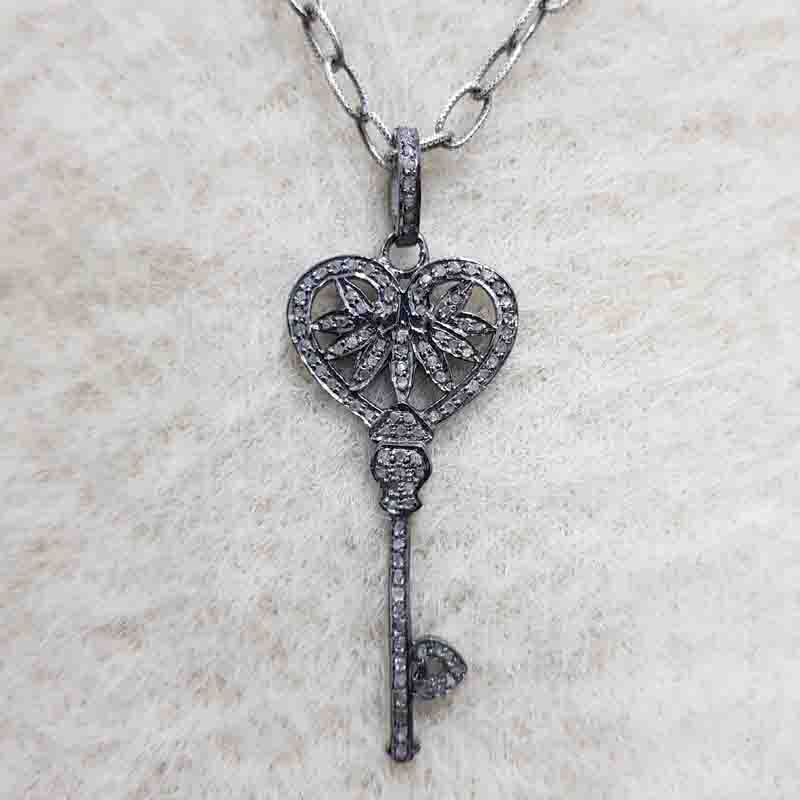 Fancy Designer 925 Sterling Silver Key Pendent