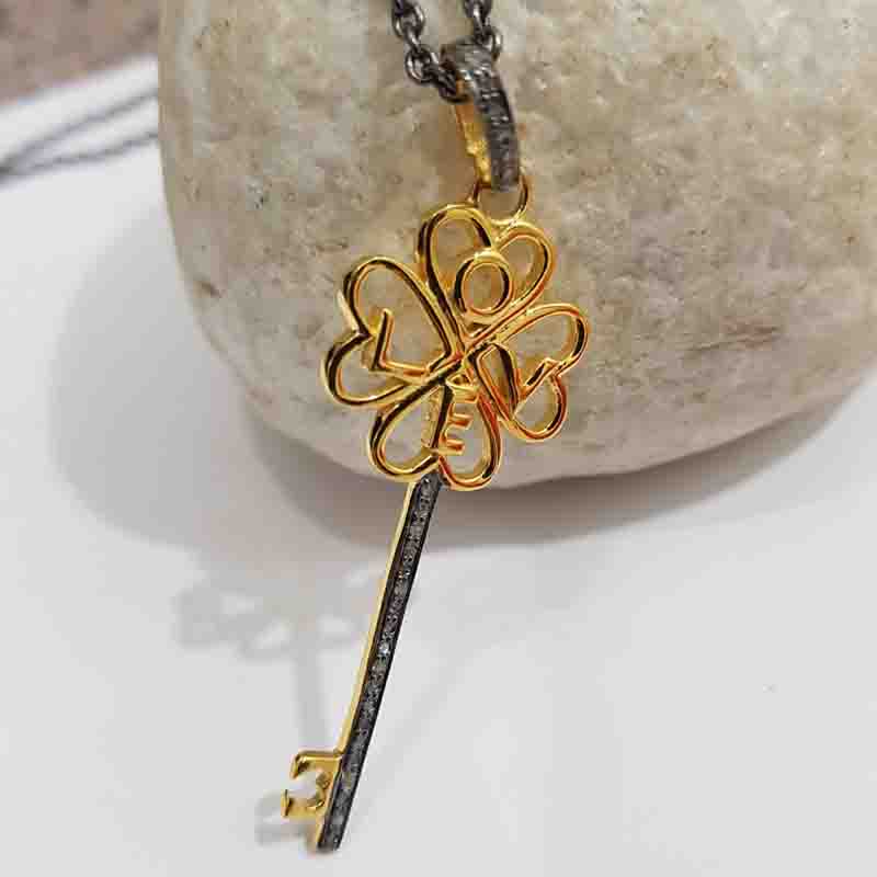 Yellow And Black Love Designed Beautiful Key Pendent