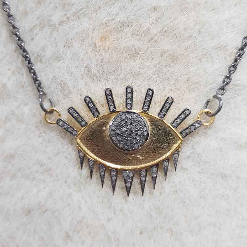 Antique Finish Designer Evil Eye Pendent