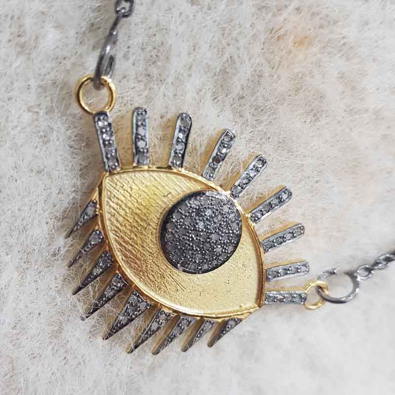 Antique Finish Designer Evil Eye Pendent