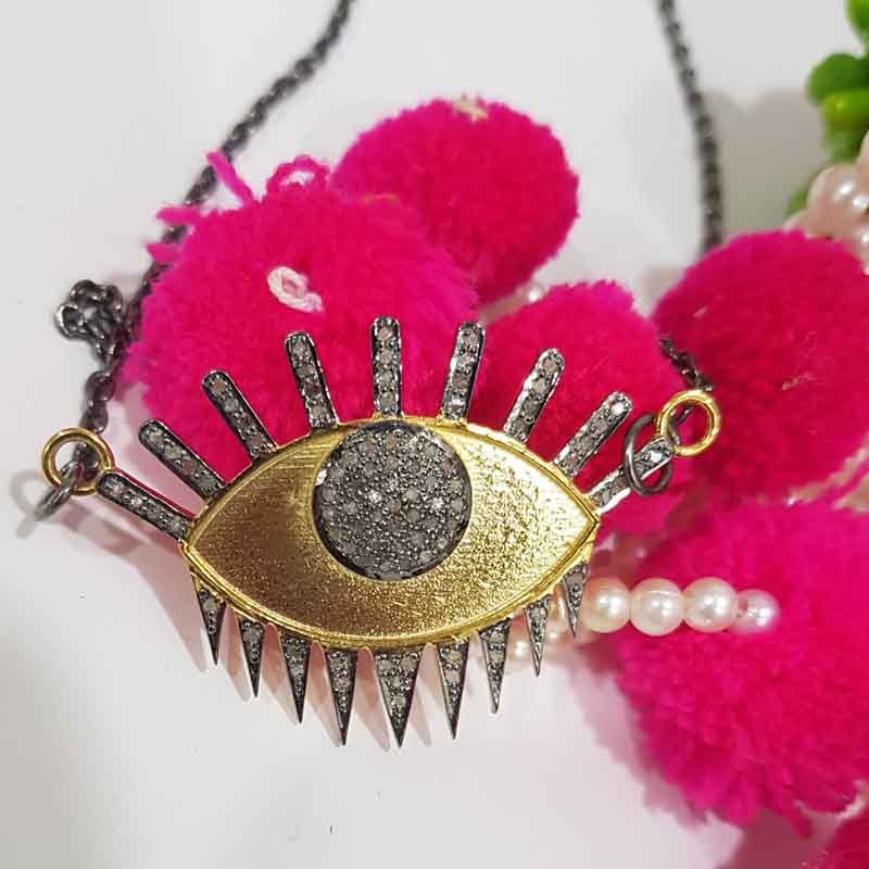 Antique Finish Designer Evil Eye Pendent