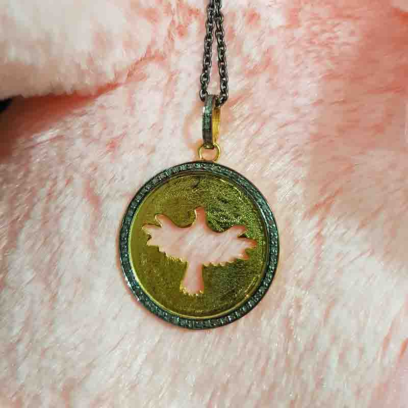 Bird In Round Coin Pendent