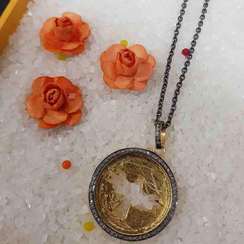 Bird In Round Coin Pendent