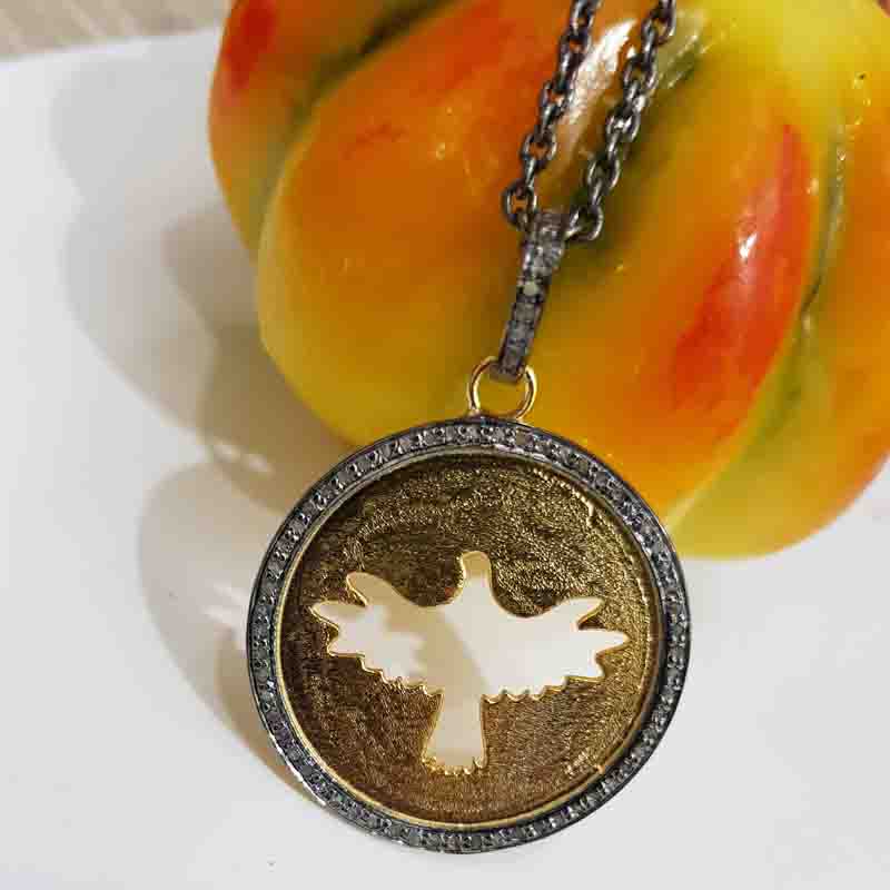 Bird In Round Coin Pendent