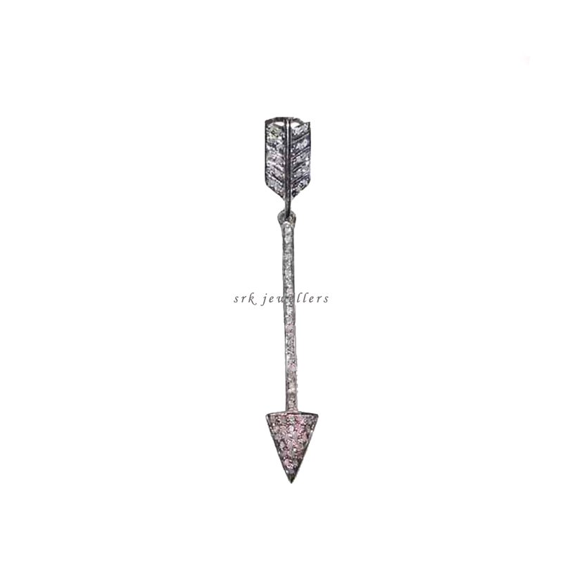 Handmade Pave Diamond 925 Sterling Silver Arrowhead Pendant