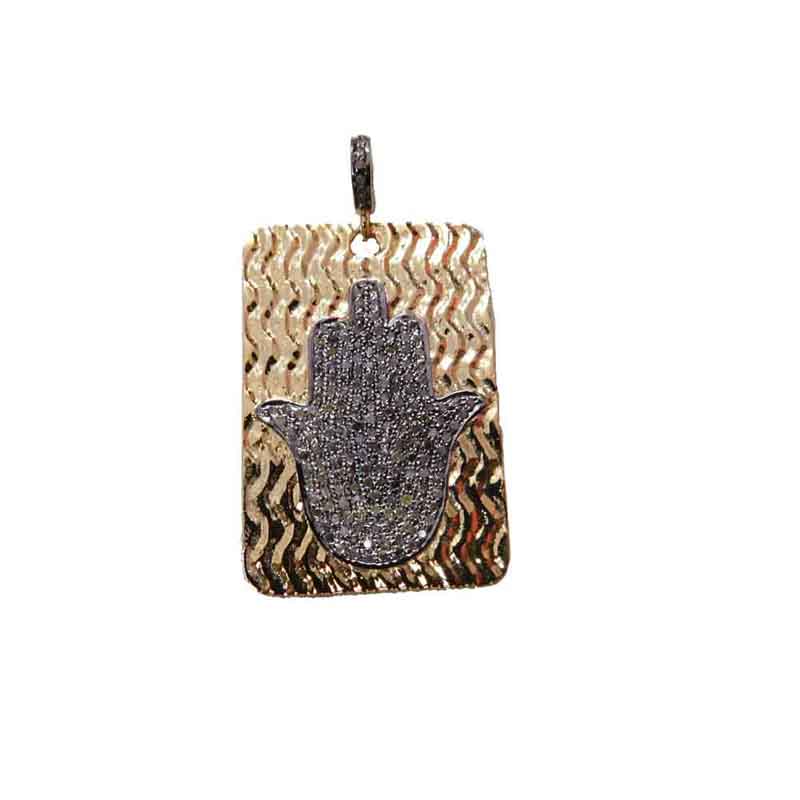 925 Sterling Silver Hamsa Hand Pendant