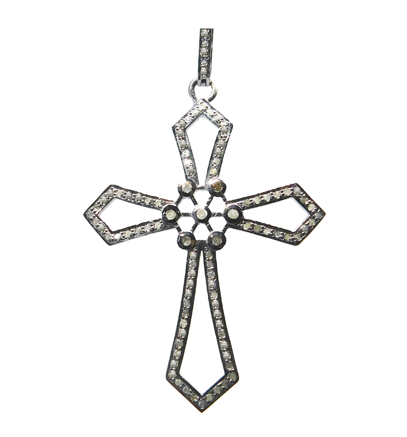 Fancy Pave Diamond Cross Pendant