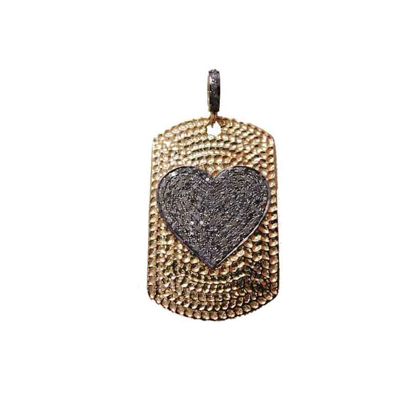 Paved Diamond Heart Pendant