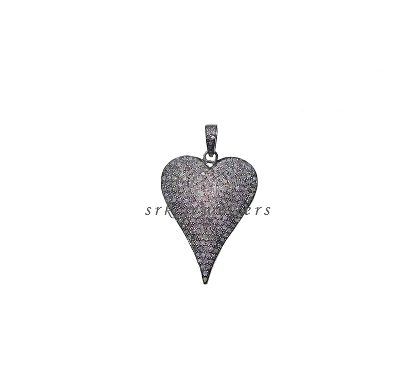 Designer Pave Diamond Handmade Stylish Heart Pendent