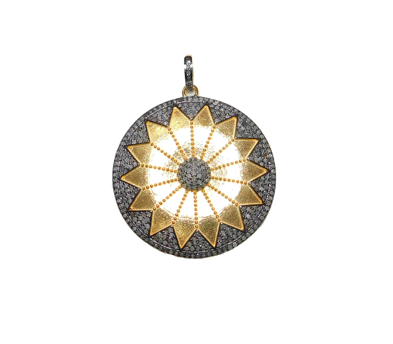 Pave Diamond Fancy Yellow Handmade Pendant