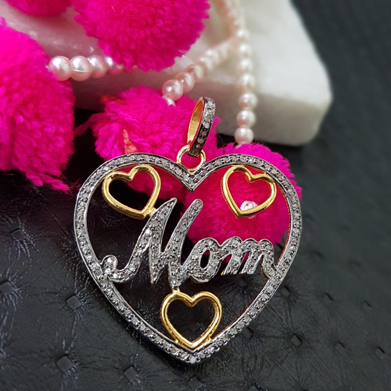 New Attractive Designer Handmade  Beautiful Heart Pendent With pave Diamond