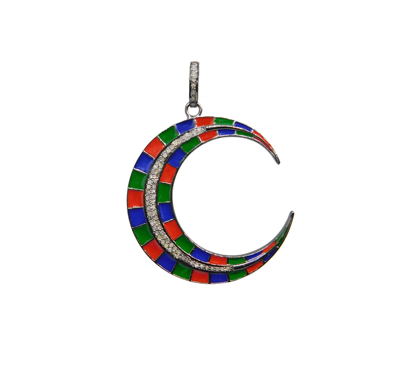 Red Green Blue Enamel Pendant