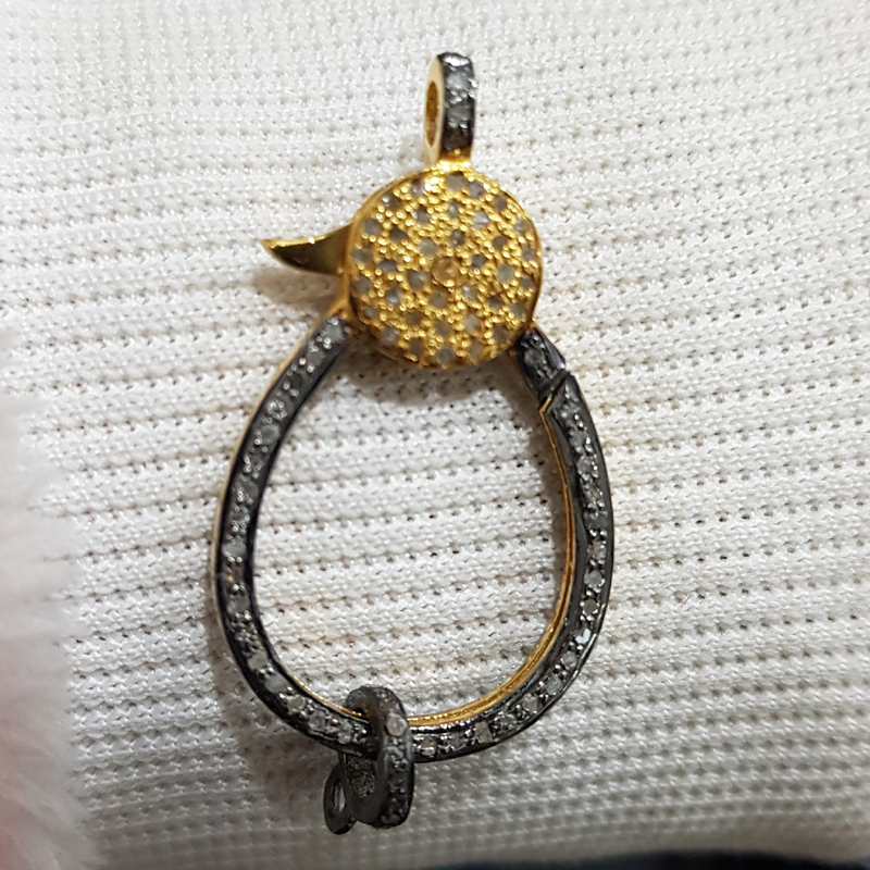 Black And Yellow Pave Diamond Round Fancy Lobster